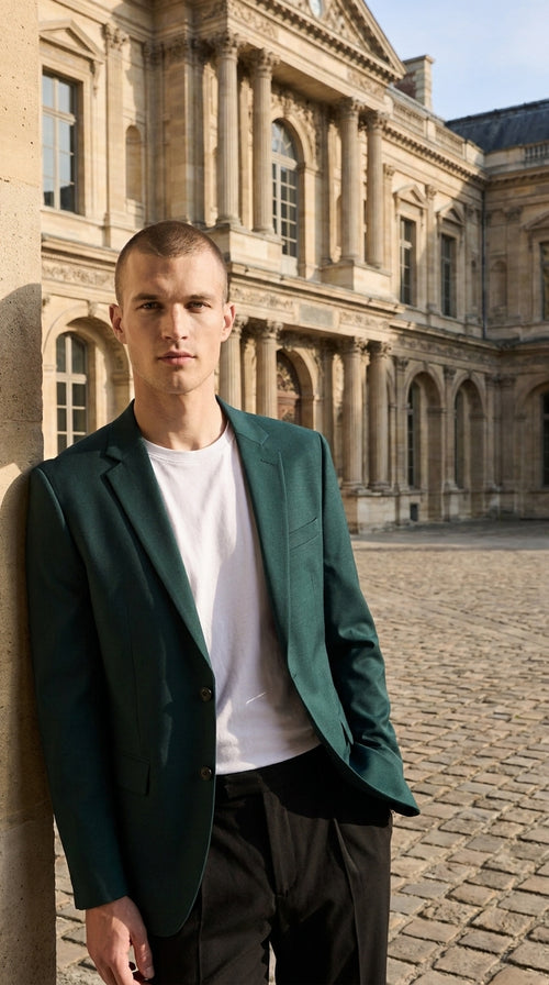 Men’s Dark Teal Blazer – Classic Fit Green Teal Sport Coat for Weddings, Business & Formal Wear