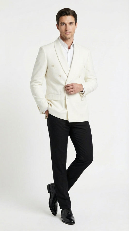 Mens Ivory Dinner Jacket Blazer – Elegant Ivory Cream Off White Formal Blazer Wedding Tuxedo Jacket Evening Wear