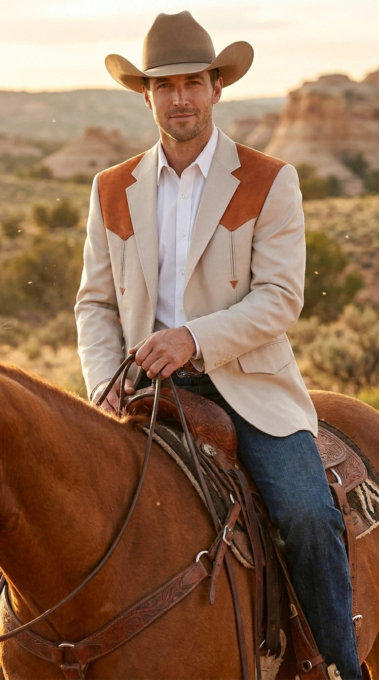beige dress jacket Men's Tan and Rust Western Cowboy Blazer – Classic Country Style and everywhere in between Women's Low Heel Ankle Color:gunmetal/light blue/silver Black friday 2025