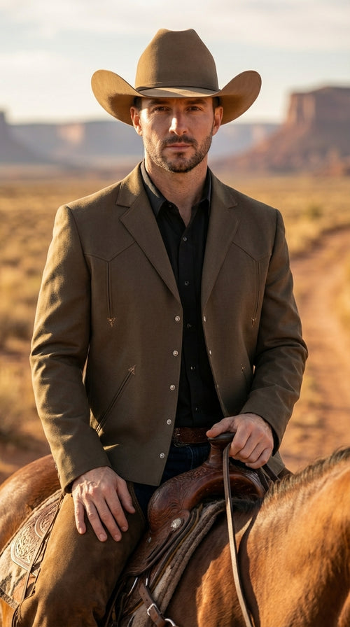 Mens Brown Western Blazer β Cowboy Style Casual Jacket Vintage Western Sport Coat Country Fashion Jacket