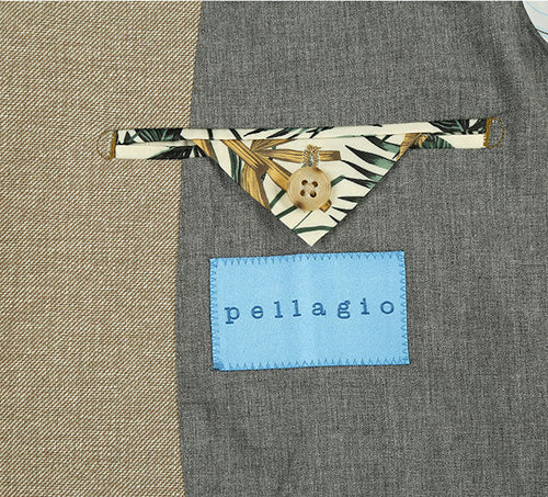 Half Canvas Slim Fit Blazer in Khaki by Pellagio