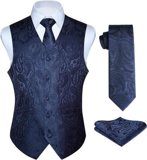 Men's Paisley Vest Tie Set for Wedding Tuxedo Suit Nigeria | Tuxedo vest and tie sets