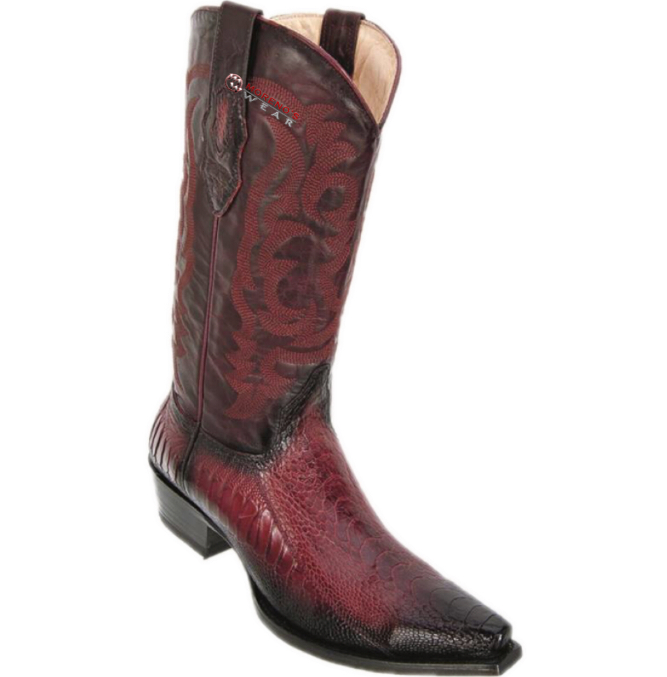 Men's Los Altos Ostrich Leg Boots Snip Toe (Square Toe Style)