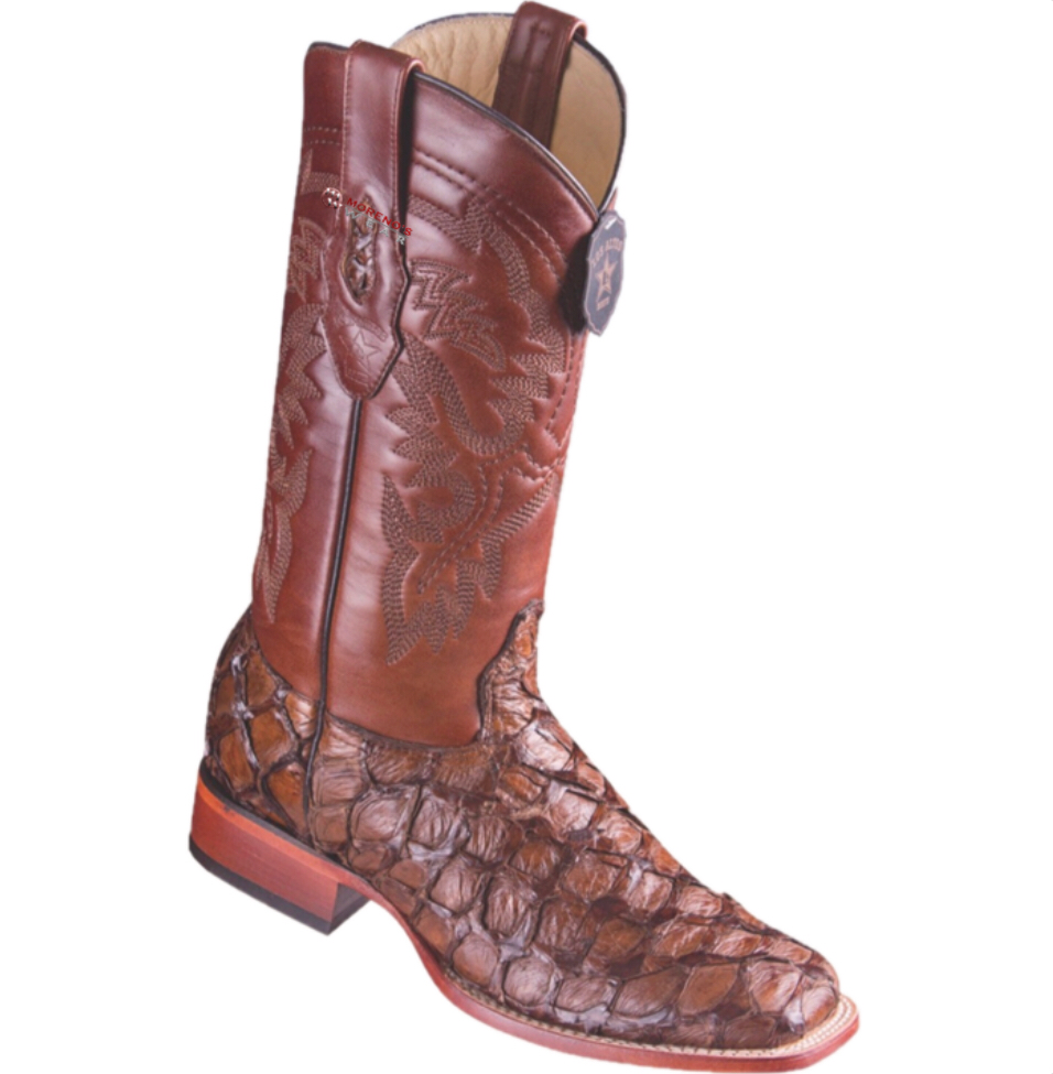 Men's Los Altos Glossy Pirarucu Fish Boots Wide Square Toe