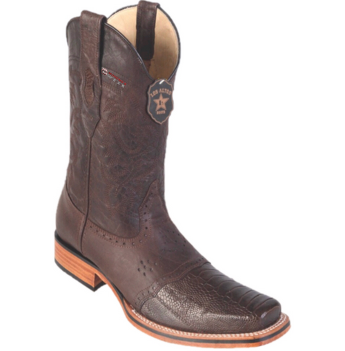 Men’s Los Altos Ostrich Leg Boots With Saddle Square Toe