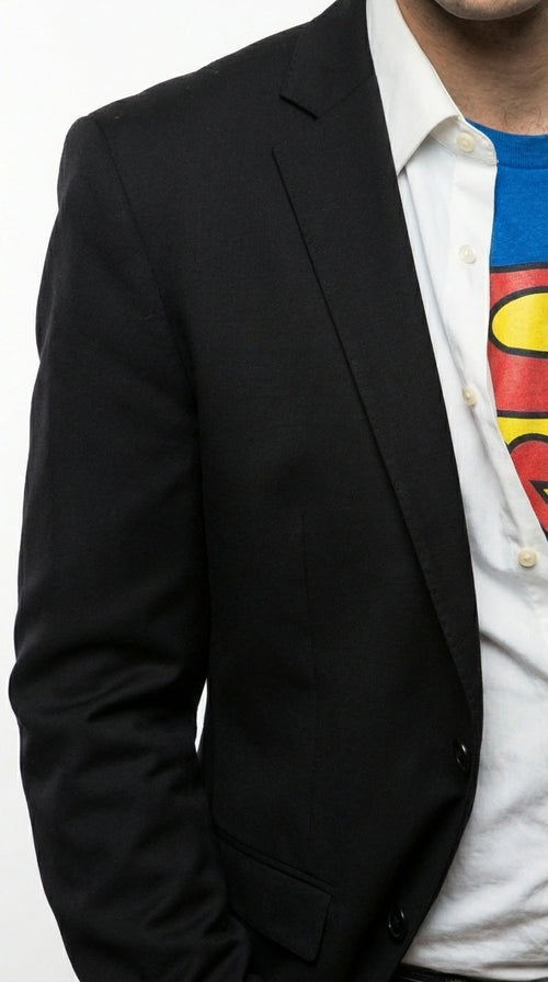Mens Black Blazer β Clark Kent Inspired Smart Casual Office Blazer for Men Classic Everyday Formal Jacket