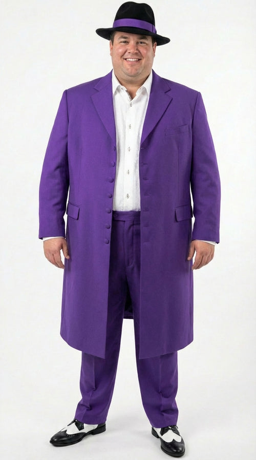 Pimp Halloween Joker Costume Purple Zoot Suit for Men