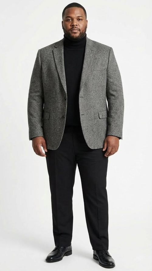 Men’s Grey Tweed Herringbone Sport Coat - Gray Mens Blazer Suit Jacket by USA Men's Outlet