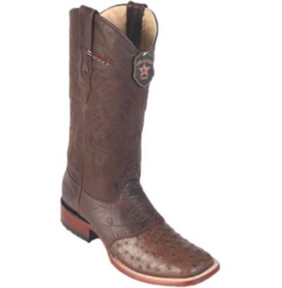 Menβs Los Altos Ostrich Boots With Saddle Wide Square Toe