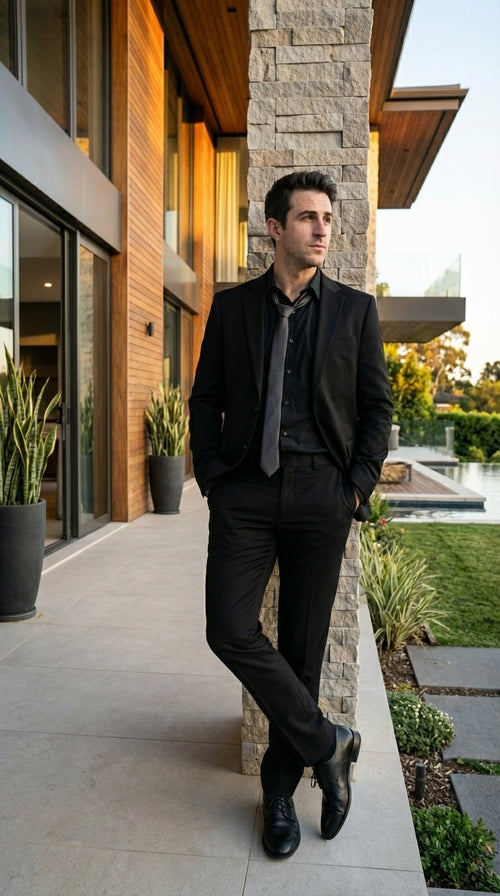Mens Black Blazer β John Wick Inspired Classic Formal Blazer for Men Sleek Action Style Evening Jacket
