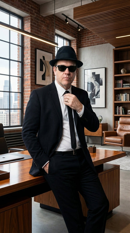 Mens Black Blazer β Vincent Vega Inspired Pulp Fiction Style Classic Formal Blazer for Men Retro Vintage Jacket