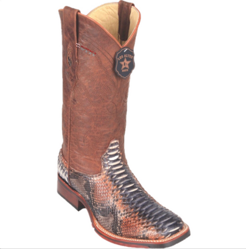 Men’s Los Altos Python Boots Wide Square Toe (Rubber Sole)
