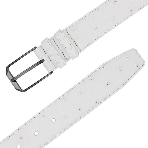 Mezlan Ostrich Leather Belt - Luxurious Italian Craftsmanship