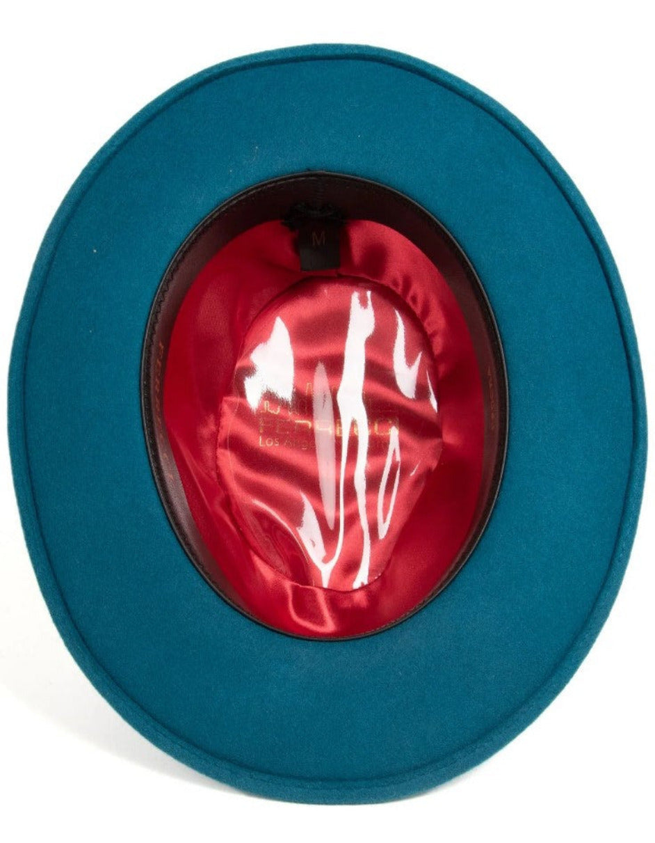 Acid Blue Dress Hat 1920s Fedora Style - Mens Classic Wool Fedora Dress Hat in Acid Blue by USA Men's Outlet