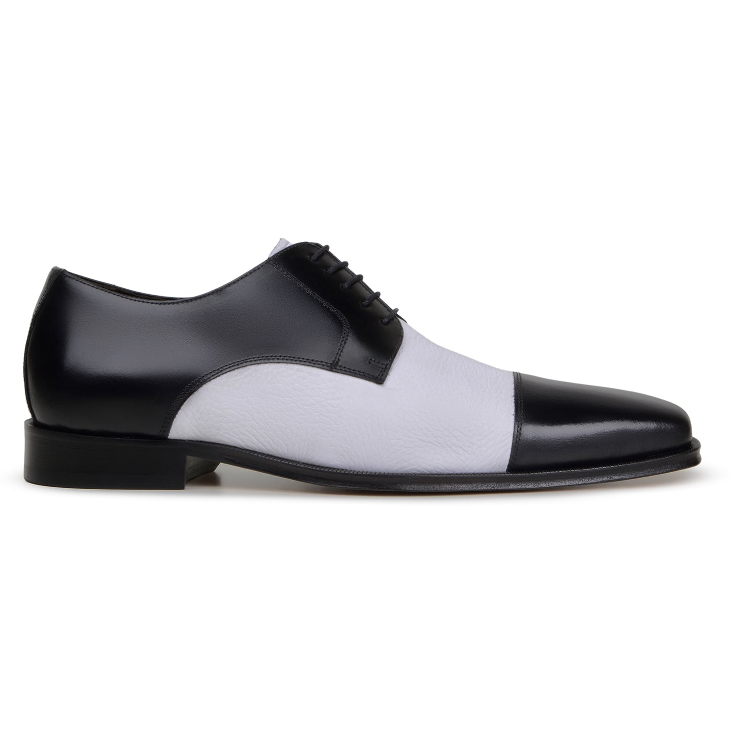 Belvedere Alexander Black & White Leather Oxford – SuitUSA