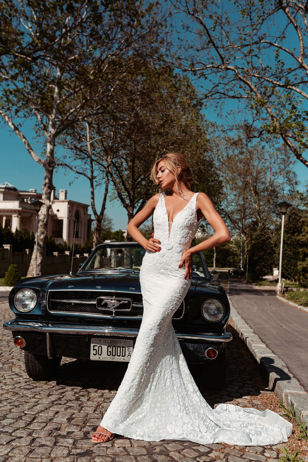 Tina Holly BB011 Wedding Mermaid Flowy Evening Sequin Dress
