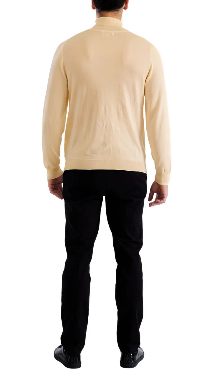 MENS BEIGE PULLOVER TURTLENECK SWEATER – SuitUSA