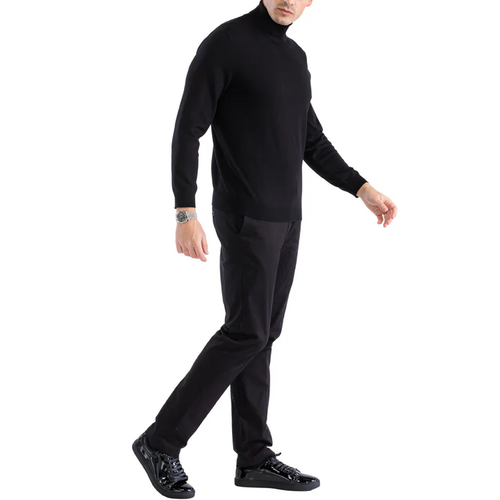 MENS BLACK PULLOVER TURTLENECK SWEATER USA Men's Outlet