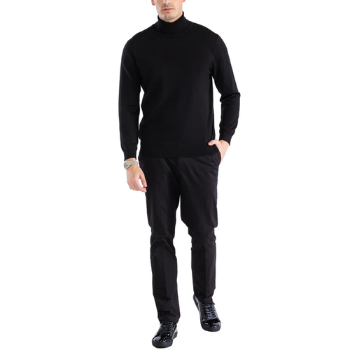 MENS BLACK PULLOVER TURTLENECK SWEATER USA Men's Outlet