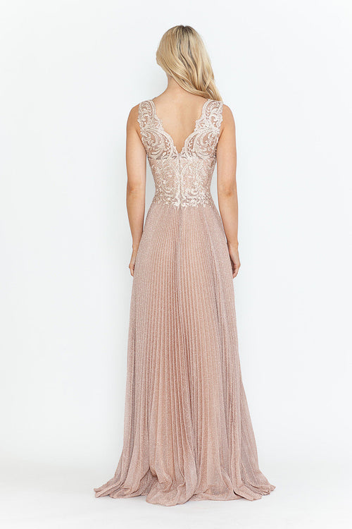 Mother Of The Groom Dress V-Neck 3/4 Sleeve Gown By Lenovia 8341-New Collection
