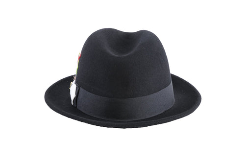 Black & White Brooks Trilby 100% Australian Wool Crushable Hat by Ferrecci