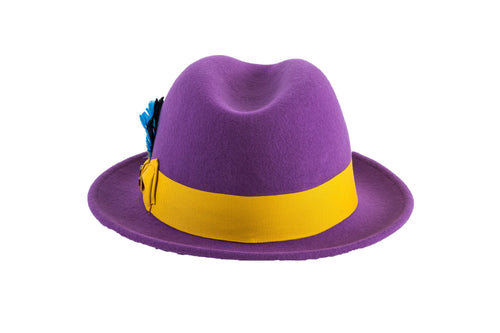 Purple Brooks Trilby 100% Australian Wool Felt Crushable Hat by Ferrecci