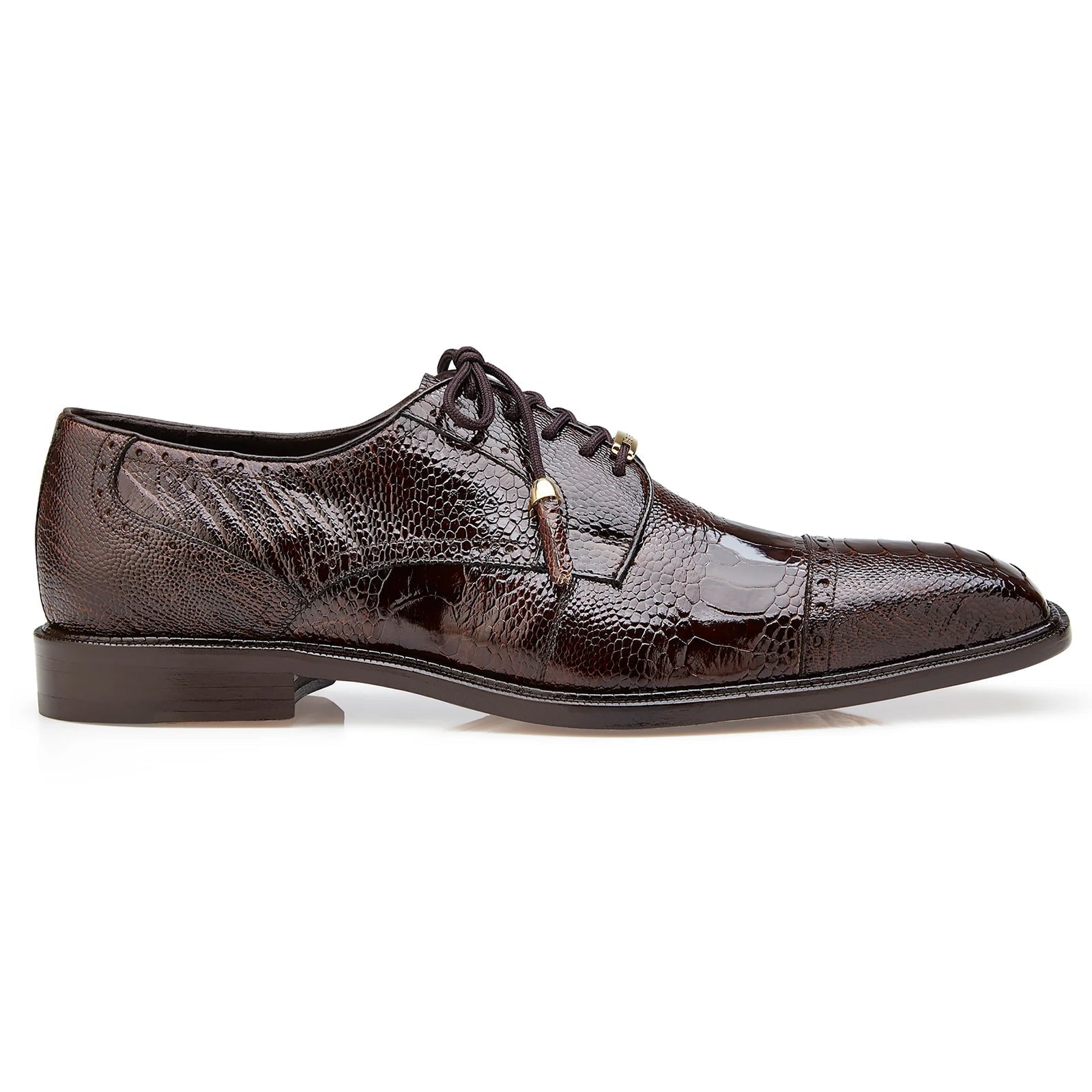 Men's Belvedere Batta Cap Toe Ostrich Dress Shoe in Grey