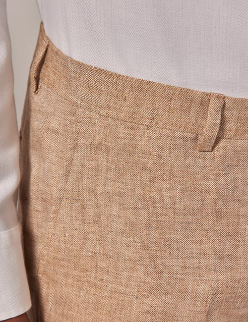 Mens Linen Suit For Beach Wedding - Summer Suit in Beige - Men's Tuxedo USA