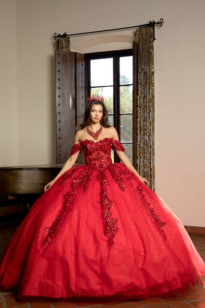 Applique Corset Ball Gown by Bella Princess PQ1070
