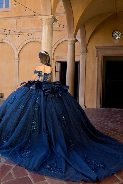 Off Shoulder Ruffled Ball Gown by Bella Princess PQ1079