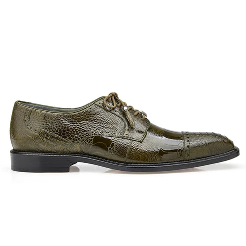 Mens Batta Ostrich Cap Toe Derby Dress Shoe in Black by Belvedere Shoes