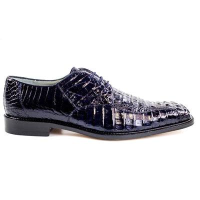 Mens Chapo Caiman Crocodile Hornback Dress Shoe in Black by Belvedere Shoes