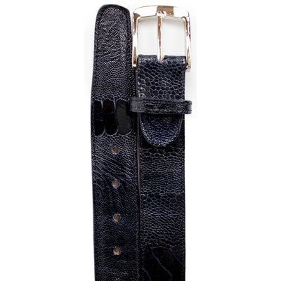 Mens Ostrich Leg Dress Belt in Navy by Belvedere Shoes