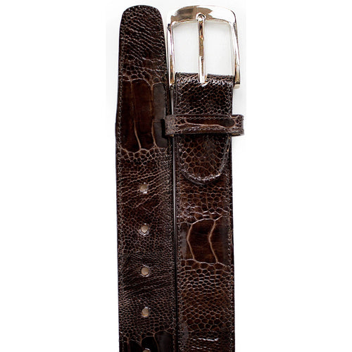 Mens Ostrich Leg Dress Belt in Burgundy by Belvedere Shoes