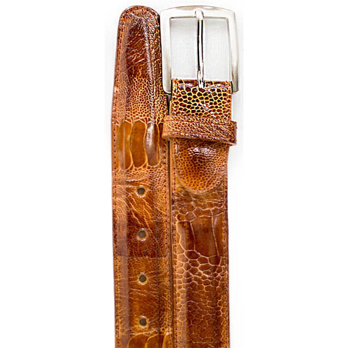 Mens Ostrich Leg Dress Belt in Burgundy by Belvedere Shoes