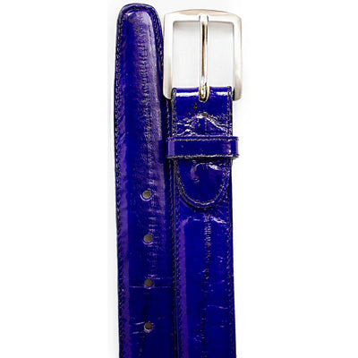 Mens Eel Skin Belt in Royal - Belvedere Shoes