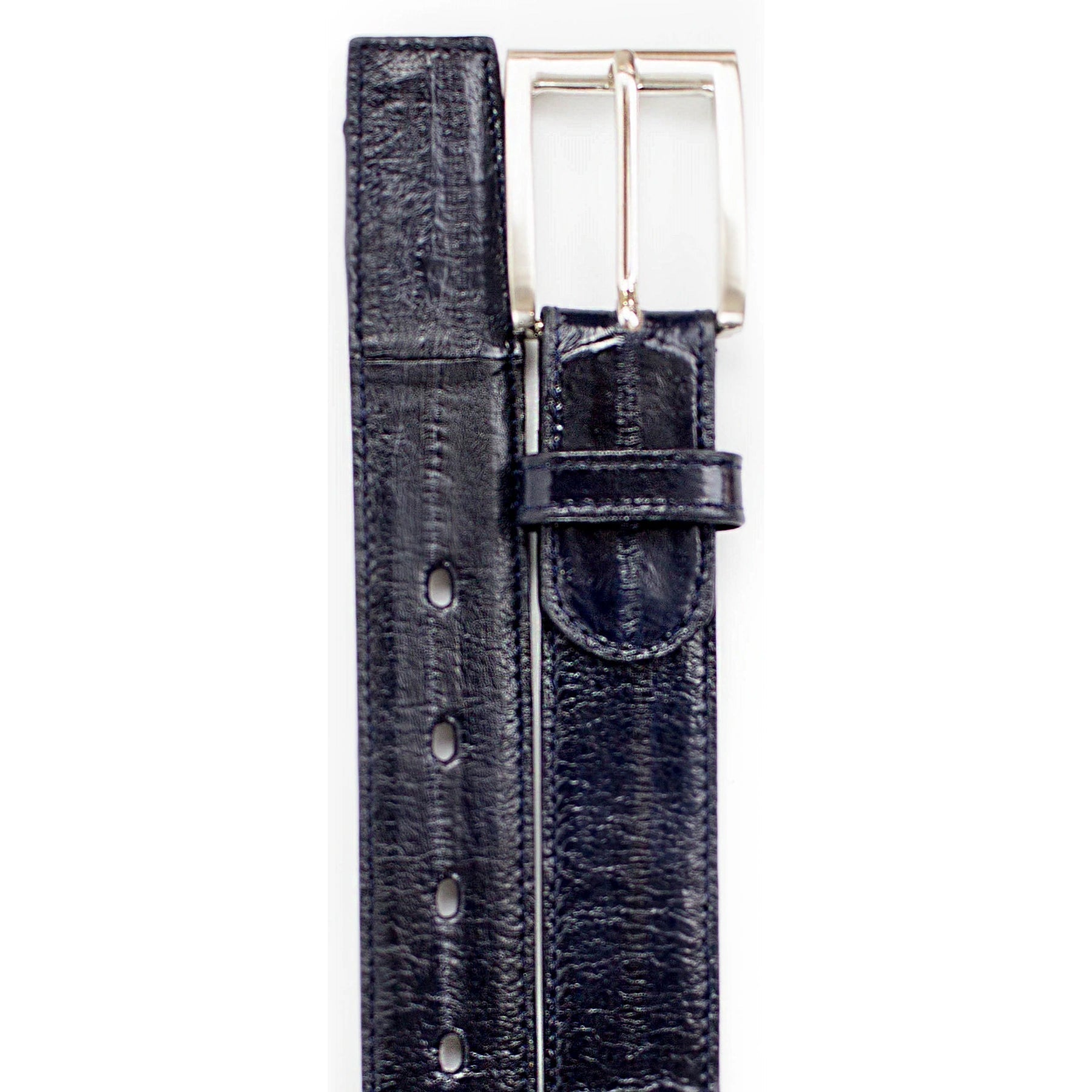 Mens Eel Skin Belt in Navy by Belvedere Shoes