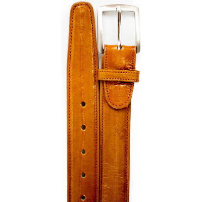Mens Eel Skin Belt in Camel by Belvedere Shoes