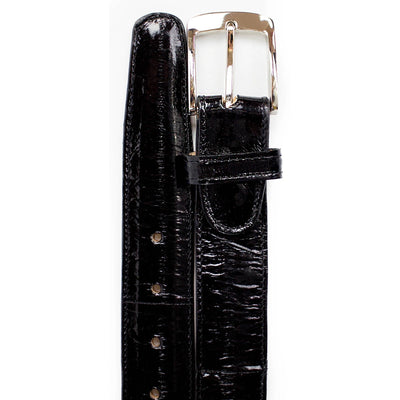 Mens Caiman Crocodile Dress Belt in Black by Belvedere Shoes