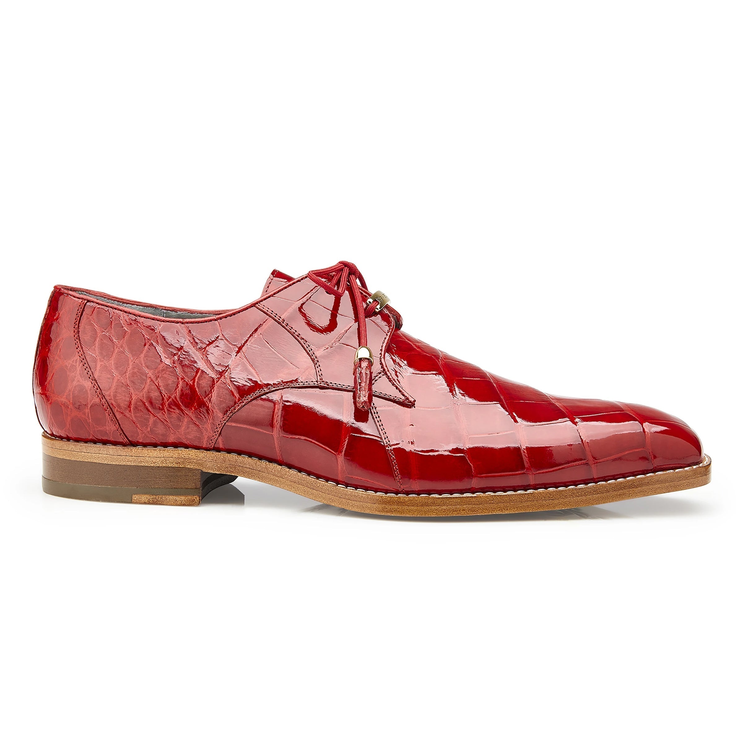 Mens Lago Alligator Derby Dress Shoe in Red by Belvedere Shoes – SuitUSA