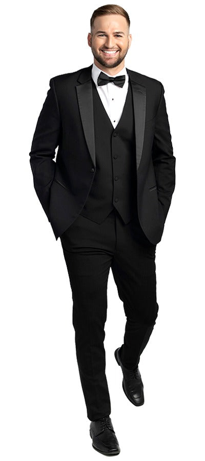 Black One Button Tuxedo - Skeffingtons Formal Wear 1 button tuxedo