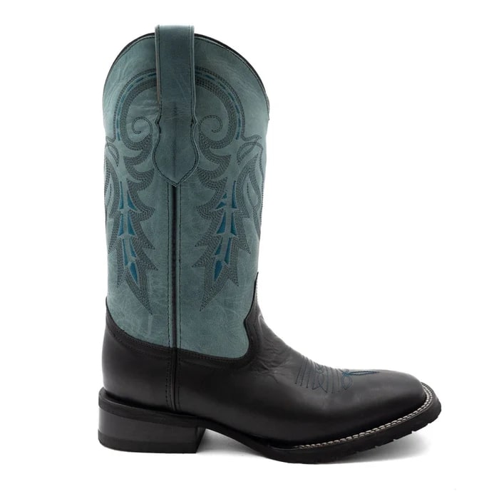 Ferinni Boot - Mens Dress Cowboy Boot - Ferrini Men's Maverick Leather Boots Handcrafted - Black in Black Color