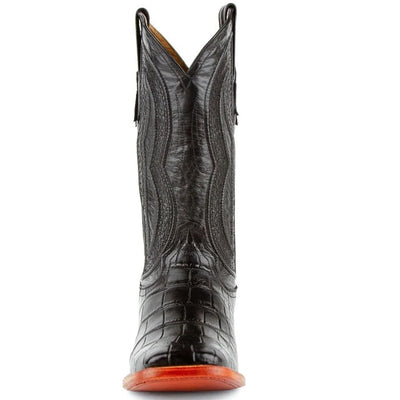 Ferinni Boot - Mens Dress Cowboy Boot - Ferrini Men's Stallion Alligator Belly Boots Square Toe Black in Black Ferrini USA
