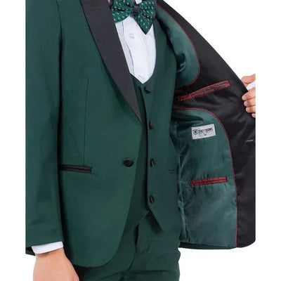 New Stacy Adams Boys Black Tuxedo Set, 5-Piece Black Shawl Collar - Men's Tuxedo USA
