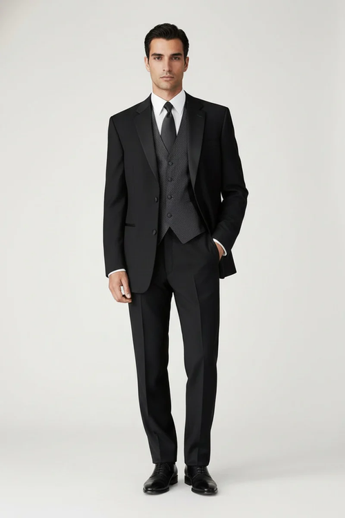 Black 2-Button Notch Tuxedo