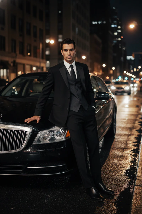 Black 2-Button Notch Tuxedo