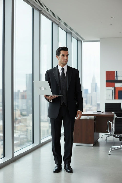 Black 2-Button Notch Tuxedo