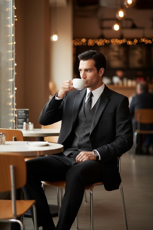 Black 2-Button Notch Tuxedo