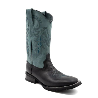 Ferinni Boot - Mens Dress Cowboy Boot - Ferrini Men's Maverick Leather Boots Handcrafted - Black in Black Color - Ferrini USA