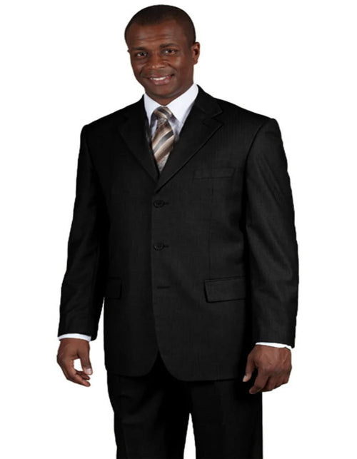 Pleated Suit - Mens Suits With Pleated Pant - Regular Fit Suit - Black Regular Suit - Men's Tuxedo USA